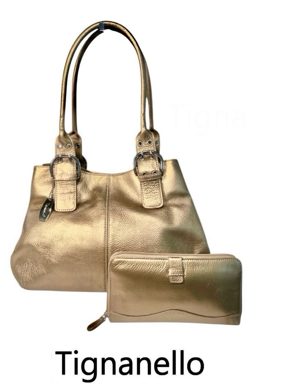Tignanello Pebble Leather Bag & Wallet